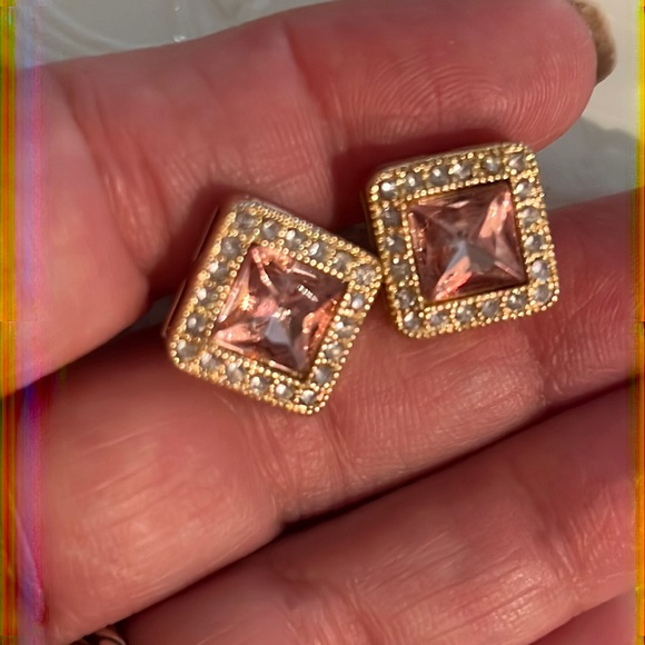 PINK ICE AND ZIRCON GLAMORUS EARRINGS - Picture 3 of 8